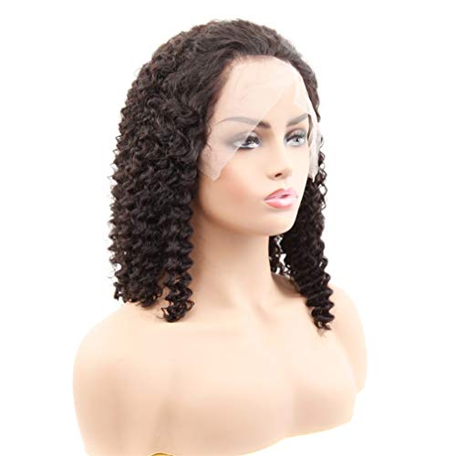 Perruque bouclée lace frontal courte de style bob brésilien 150% de densité 22 pouces - 3