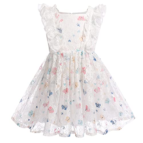 Robe de fête en dentelle papillon tulle de qualité supérieure pour fille de 3 ans