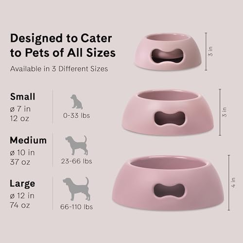 UNITED PETS Pappy Hundenapf, Eco- Friendly, Made in Italy, Futternapf, Trinknapf für Hunde, Napf für Hunde und Katzen, Rosa, 350 ml, S