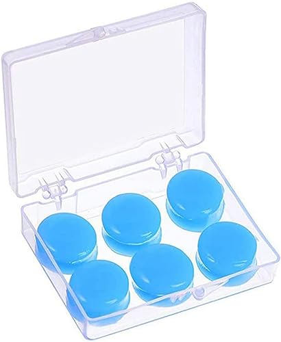 耳栓 防水耳栓 シリコン 水泳イヤプラグ用軟質シ 水泳耳栓 ノイズ防止イヤプラグ 防音 睡眠用 騒音防止 聴覚保護 水洗い可 再使用可能 騒音対策 安眠 勉強 水泳 旅行 水洗い可 携帯ケース付き 4ペア (成人 ブルー)