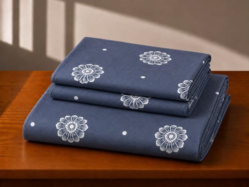 Image of Castiqa Elastic Fitted Supersoft Premium Polycotton 200TC King Size Bedsheets with 2 Pillow Covers | No Slip Bedsheet | (Gray SnFloral, King (72x78 Upto 10 inch Mattress))