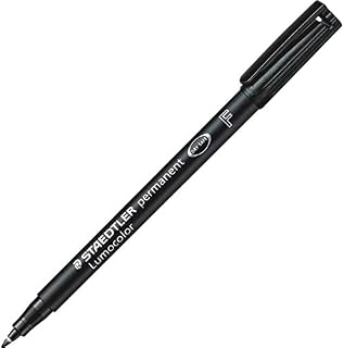 Staedtler Lumocolor Black Fine Permanent Marker Pens Pack of 10 Waterproof Smudge Resistant Quick Dry CD DVD OHP