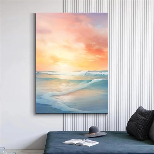 Tableau Abstrait Vagues Blanches MIVINC triptyque 60x80cm