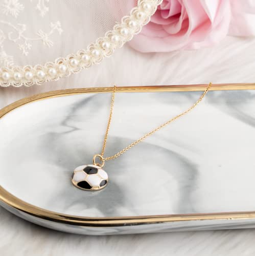 Haoze Soccer Ball Charm Necklace for Her Soccer Player Gift3