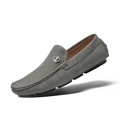 Bruno Marc Mens Driving Loafers Slip-on Shoes Size 8 Grey 3251314