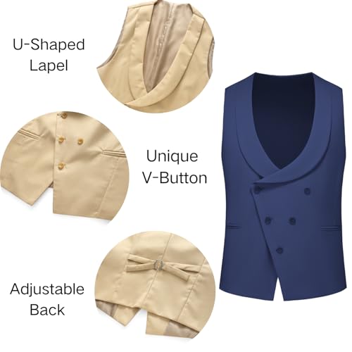 Men's Slim Fit 3-Piece Suit - One Button Wedding Prom Tuxedo, Includes Blazer, Vest, and Pants3