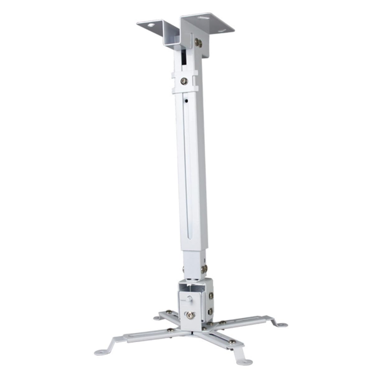 iplusmile Supporto da Soffitto per Proiettore in Ferro Bianco Regolabile Bracci Doppi Articolati e Portata Massima 15kg per Installazioni a Parete o Soffitto