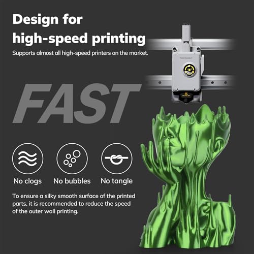 Image of AMOLEN Silk PLA Filament 1.75mm 3D Printer Filaments, Accuracy ±0.02mm Shiny Filament for 3D Printing, 1kg(2.2lbs) Spool, Compatible with Most FDM Printer