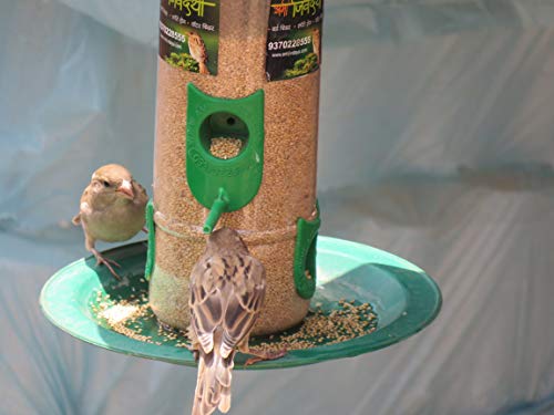 Image of Amijivdaya Large Bird Feeder with Hut Multi Color (1 Pieces)