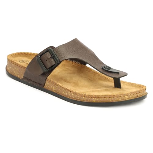 Image of Leatherful Men's premium leather slipper | Genuine Leather upper | Suede Leather Insole | PU sole | Stylish flip flop for men |