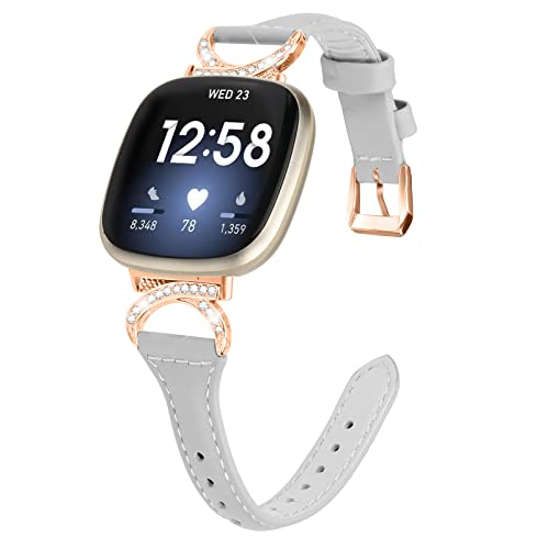 Gimuk Leather Strap Compatible with Fitbit Versa 4/Sense 2