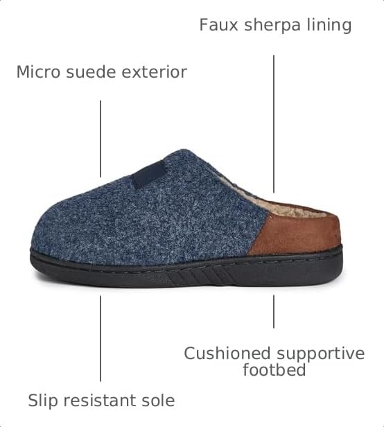 Image of Lucky Brand Boys Micro Suede Sherpa Clog Slippers Warm Plush Lined Indoor Outdoor Slip On House Shoes Cozy Kids Winter Clogs