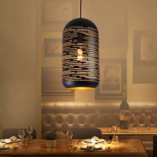 Café loft chandelier en métal E27 plafonnier industriel noir