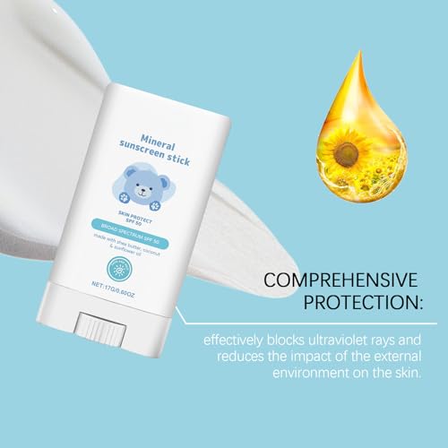Sunscreen for Kids, Baby Sun Cream, SPF 50 Kids Sun Cream Stick, Fragrance-Free, Water-Resistant, Vegan, Sensitive Skin - For Babies, kids & Whole Family, Gentle & Safe Sun Protection Factor 50 - Image 6