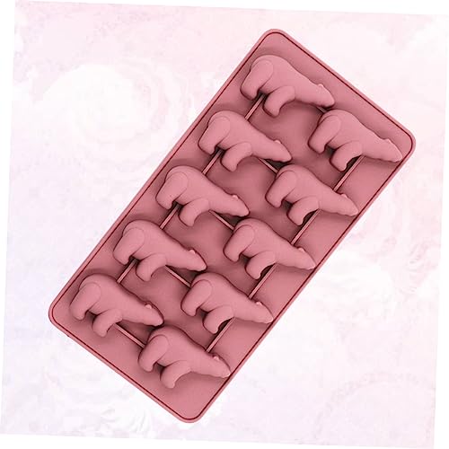 Molde de silicona forma oso con tapa para cubos de hielo miniatura 7