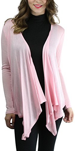 Image of ToBeInStyle Womens Open Front Long Sleeve Lightweight Asymmetrical Draped Cardigan with Side Pockets