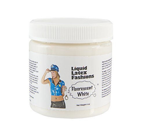 Fluorescent White 4 Oz - Liquid Latex Body Paint, Ammonia Free No Odor, Easy On and Off, Cosplay Makeup, Creates Professional Monster, Zombie Arts