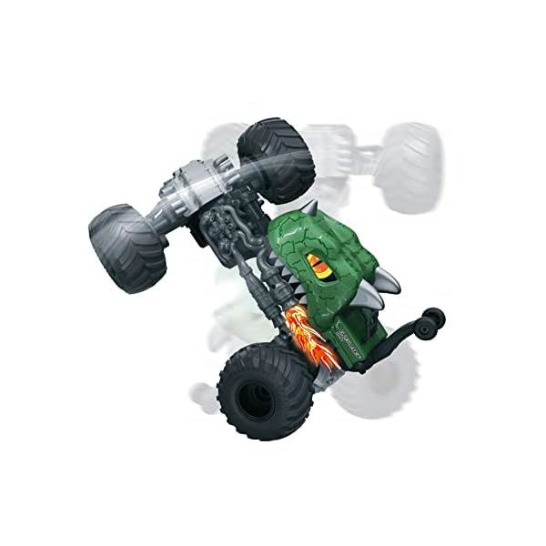 Lexibook, Crosslander Dino, Ferngesteuertes Dinosaurier-Auto, bis zu 10km/h, verrÃ¼ckte Stunts, AufbÃ¤umen, integriertes Gyroskop, Lichteffekte, wiederaufladbar, RC59D – Bild 4