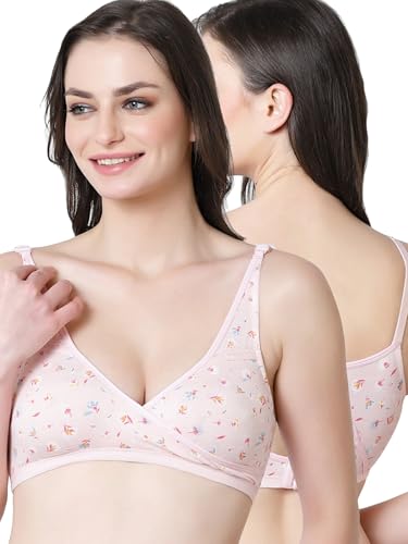 Image of Inner Sense Organic Cotton Bamboo Nursing Bra for Women I Overlap Feeding Bra with High Coverage and Wire-Free Design I Sleep Maternity Wear Without Padding