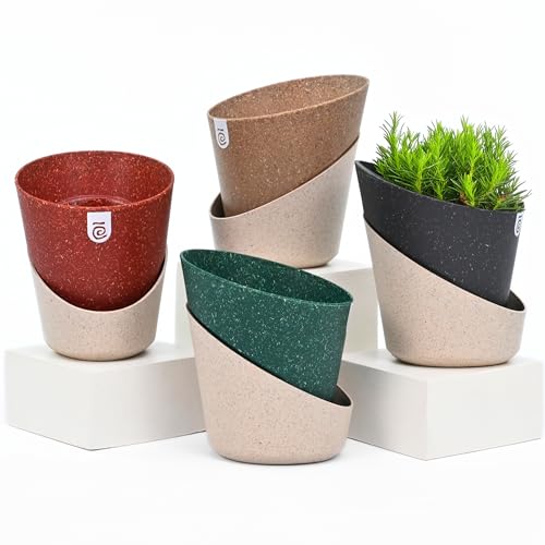 Eha Earth Friendly EcoBloom Small Self Watering Pots for Plants |...