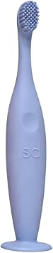Toothbrush for Babies, Toddlers & Kids Extra Soft 100% Silicone Toothbrush with Tongue Cleaner, Gentle Gum Care, Easy-Grip Handle Blue