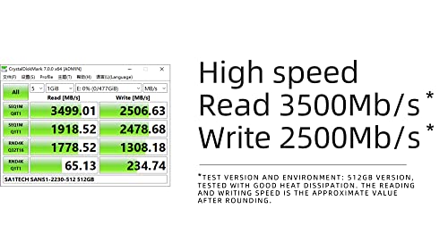 Image of 1TB PCIe Gen4x4 M.2 NVMe SSD 2230 PCI-E 4.0x4 Internal Solid State Drive 30mm PCIe M Key SANS1-2230 (1TB)