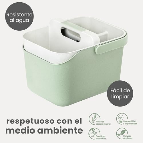 Vigar Zeroline Cubo Organizador, Multiusos Caddy Organizador con Asa, 3 Compartimentos Baño Organizadores y Almacenamiento para el Hogar, Turquesa, Gris - imagen 5
