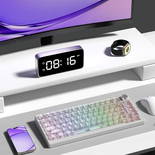 Image of dagaladoo Clear keycaps,Transparent Keyboard keycaps,Jelly Key caps Set,Shine Through keycap，MDA Profile Keyboard caps for Mx Switches Mechanical Keyboard(White,Side Printed)