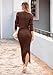 PRETTYGARDEN Women's Spring Fall 2 Piece Sweater Set Rib Knit Long Sleeve Crop Top Maxi Bodycon Skirt Casual Winter Outfits (Coffee,Medium)