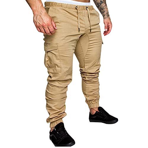 Men's Pants Flex Expandable Waist Jogger Sweatpants Casual Athletic Jeans Casual Hiking Stretch Waist Men's Joggers Sweatpants Spring Outfits Easter Jeans For Men Slim Fit Khaki Xl #TOP1