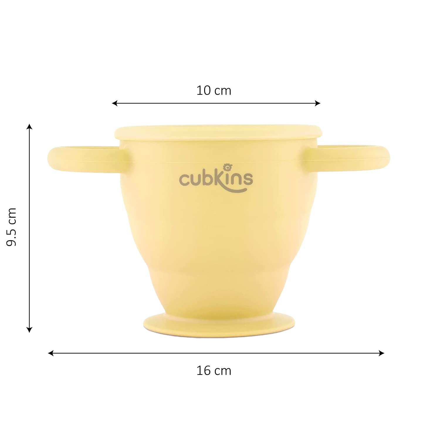 CUBKINS Collapsible BPA Free Snack Cup for Baby, Infant, Toddler | 6 Months+ (Lemon) - 275ml - Image 6 thumbnail
