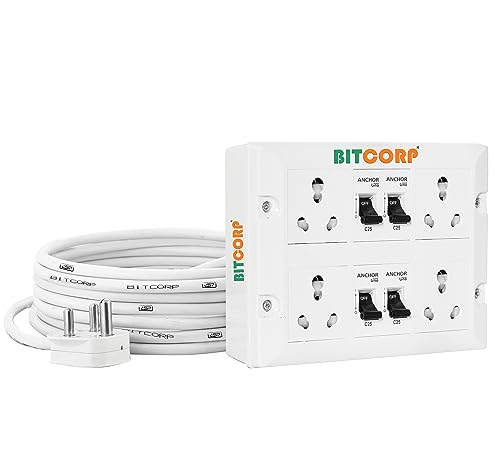 Bitcorp Electric Extension Board 4 Socket 4 Mcb, 16A 6000W Surge ...