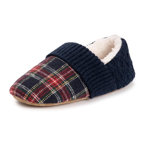 MUK LUKS Women's Flannel Plaid Slipper with Berber Heel2