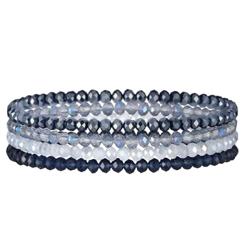 Zoonvii Armband Kristall Perlen Damen Mehrlagige Edelsteinarmbänder Armbänder Bohemian Modeschmuck Handaccessoires Beste Geschenk für Damen,Eine Freundin,Ehefrau,Mama,Freunde