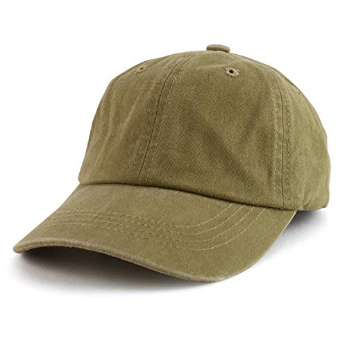 Trendy Apparel Shop Kid's Size Unstructured Pigment Dyed Washed Baseball Cap - Khaki - Infant