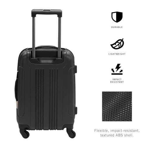 Image of Kenneth Cole REACTION Out of Bounds Lightweight Hardshell 4-Wheel Spinner Luggage, Charcoal, 20-Inch Carry On