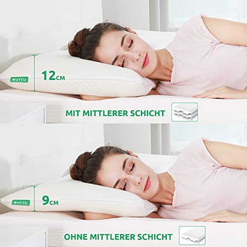 UTTU In hoogte verstelbaar hoofdkussen, traagschuim slaapkussen, orthopedisch neksteunkussen tegen nekpijn, ademend… - Image 5