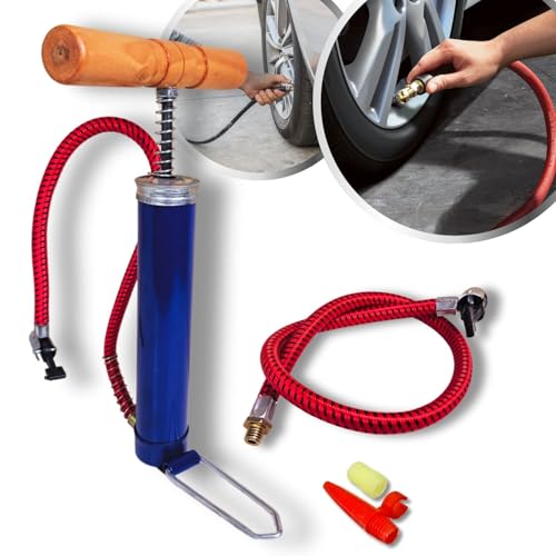 Bomba de Ar Manual 21cm Pneu Moto Carro Bike Bicicleta Colchão Bola Alta Pressão Portátil