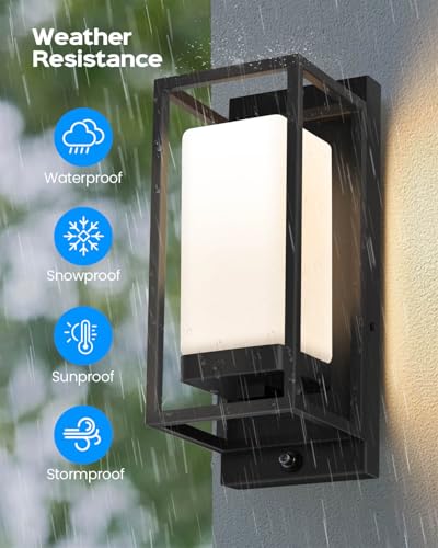 Image of SHIMR Smart Outdoor Wall Lights 2 Pack, WiFi RGB Color Changing Sconce 2700K-6500K Tunable White, Dusk to Dawn Outdoor Light Fixture with E26 Base for House Porch Garage, Work with Alexa & Google