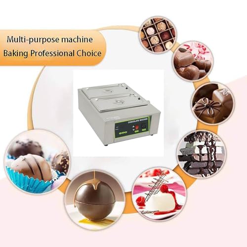 Chocolate Melting Machine, With 2 Pots 4kg Capacity, 1000W Chocolate Cream Tempering Machine, 0-95? Adjustable, Stainless Steel, For Hotels, Restaurant, Home Use, Food Shop