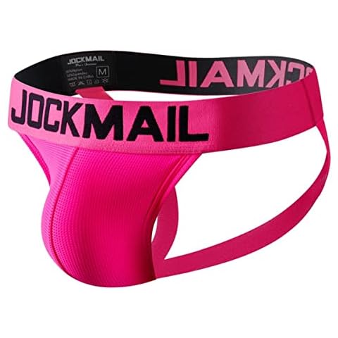 JOCKMAIL Mens Briefs Jockstrap Rainbow Comfort Men Underwear Jockstrap Men Jockstrap Athletic Supporter (M, ROSE) Cover