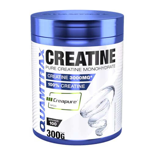 Quamtrax Nutrition - Creatine Creapure® (Creatina Monohidratada) - 300 g - Fuerza, resistencia y pureza certificada
