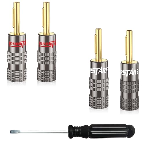 Conectores banana 2 pares 24K chapados en oro miniatura 1