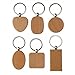 QWEQWE Holz Schlüsselanhänger6 Stücke DIY Blanko Schlüsselanhänger Personalisierter Holz Schlüsselbund, 6 Verschiedene Formen glücksbringer