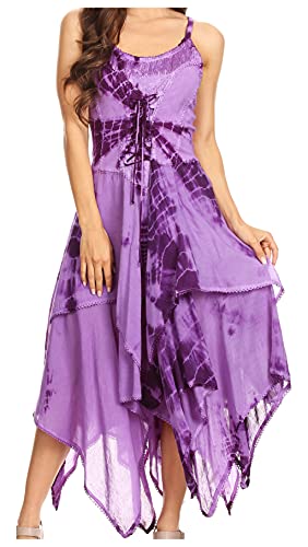 Image of Sakkas Annabella Corset Bodice Handkerchief Hem Dress