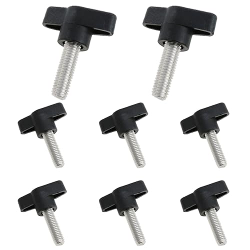Wantane Screw Knobs Handle M8*25mm Type Clamping Knob Black Plastic T-Shape Clamping Handle Screw Knobs Handle-8PCS
