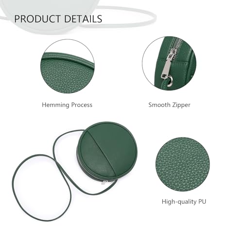 Image of Circle Crossbody Bag for Women NYLON Circle Purse with Zipper Adjustable Knot Shoulder Straps
