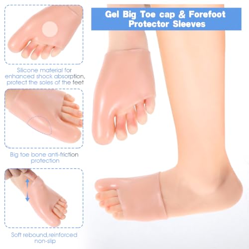 Image of Gel Big Toe Cap & Metatarsal Sleeves, 2 Pack Silicone Big Toe Protector Reusable Bunion Corrector for Women and Men to Help Relieve Bunion Pain, Prevent Corns, Calluses, Blisters, Ingrown Toenails