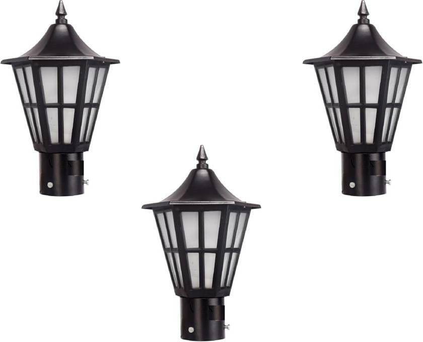 Fixed Gate Light Black Iron Glass Pack of 3 | Outdoor Garden Field Roof Entrance Lamp | Durable Weather-Resistant Decorative Exterior Lighting Fixture for Home-image-39