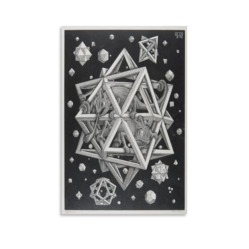 Poster M. C. Escher Étoiles 50 x 75 cm décoration murale salon premium